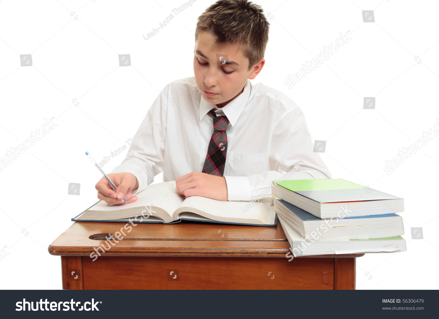 Conscientious High School Student Desk Study Stock Photo Edit Now