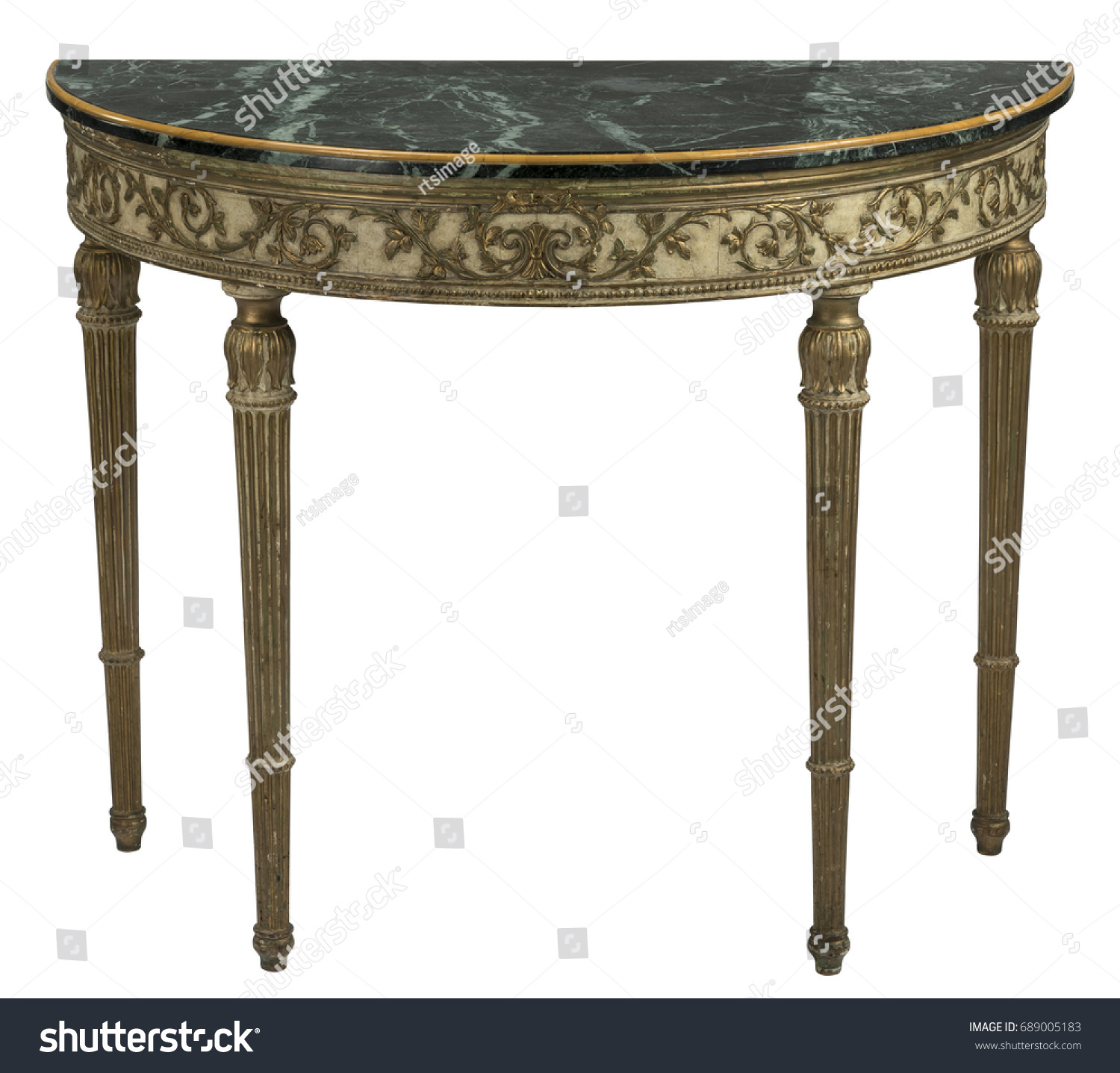 Console Table Half Round Table Green Stock Photo Edit Now 689005183