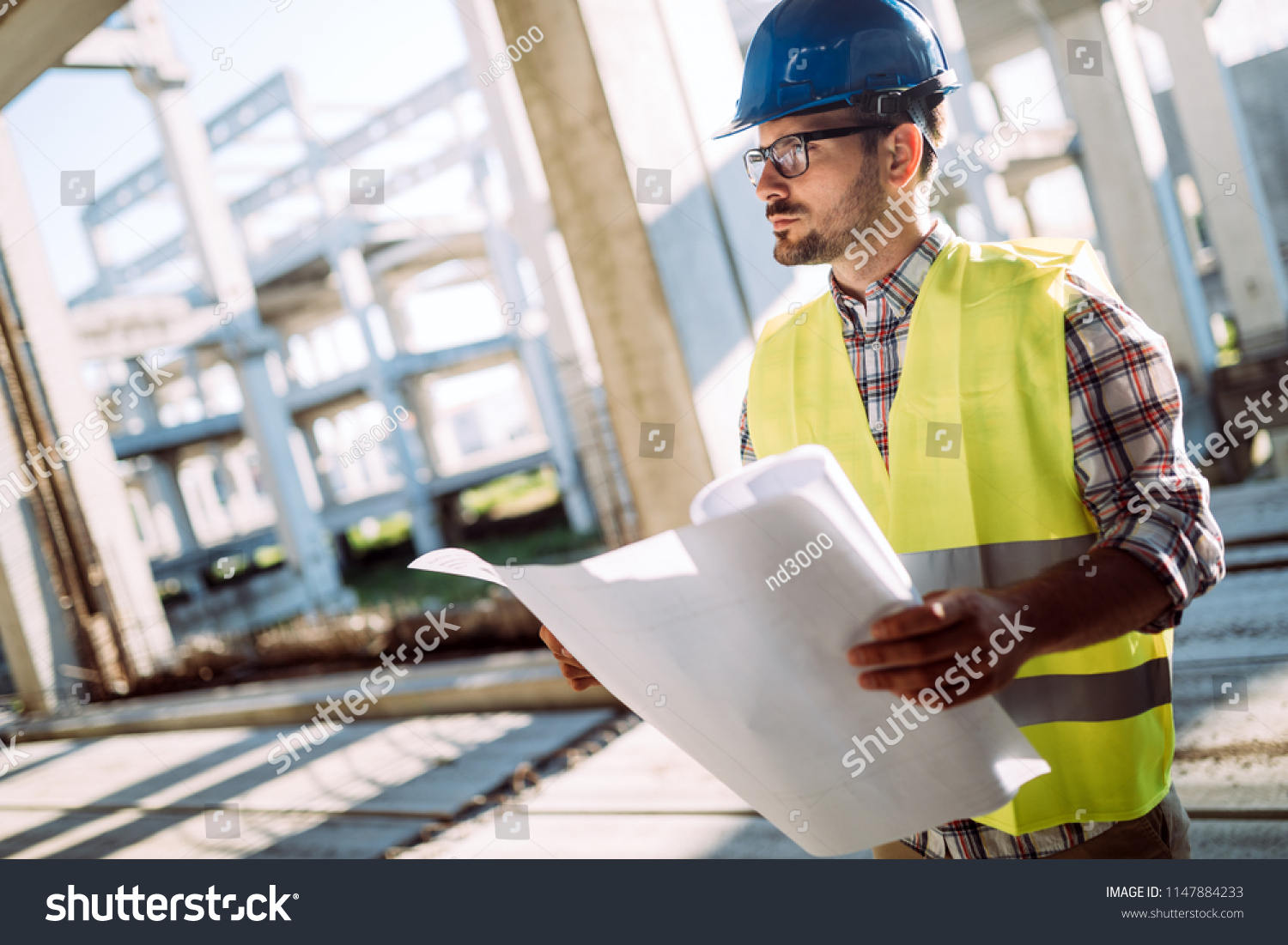 Construction Foreman On Job Site Stock Photo 1147884233 | Shutterstock