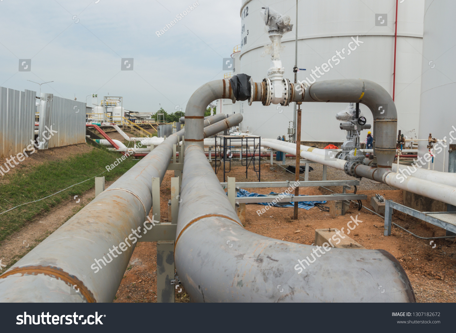 construction new energy pipeline underway gas stock photo welding pipe line