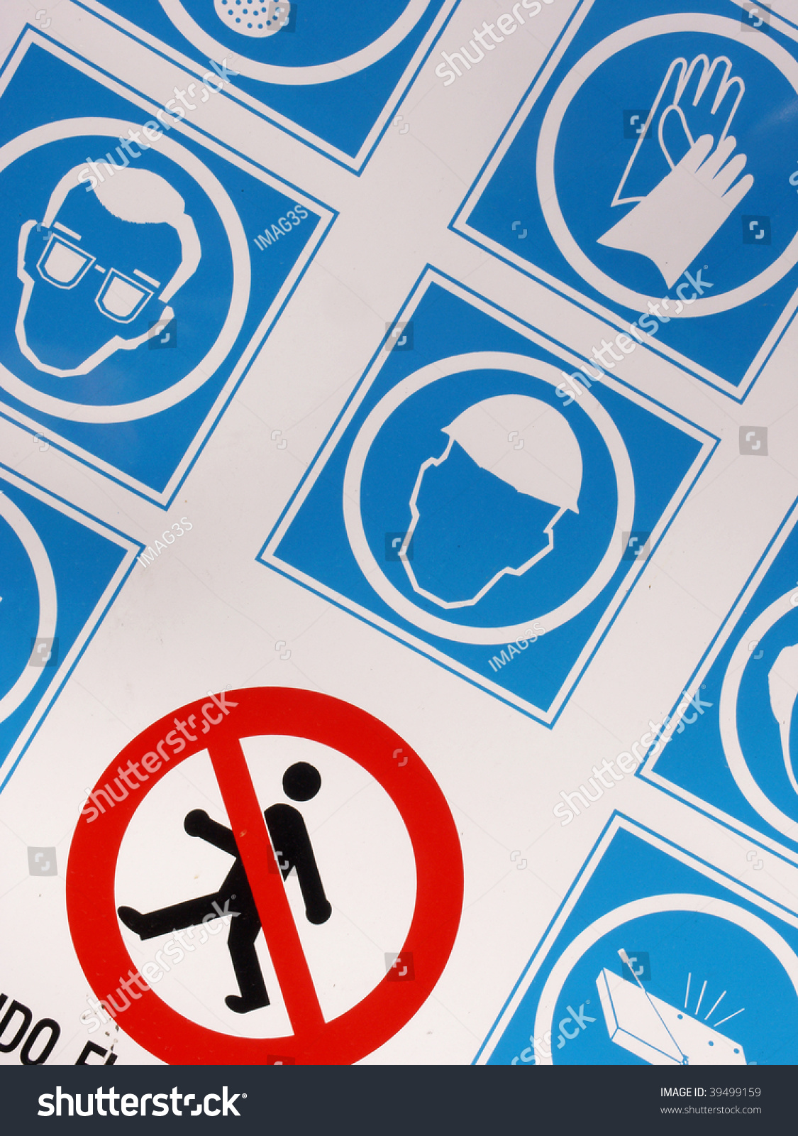 Construction Safety Sign Stock Photo 39499159 : Shutterstock