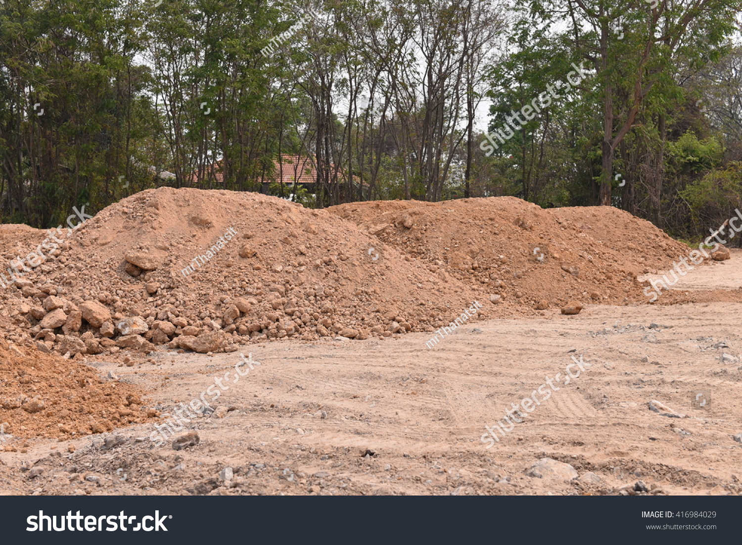 Construction Site Mounds Dirt Rock Red Stock Photo Edit Now 416984029