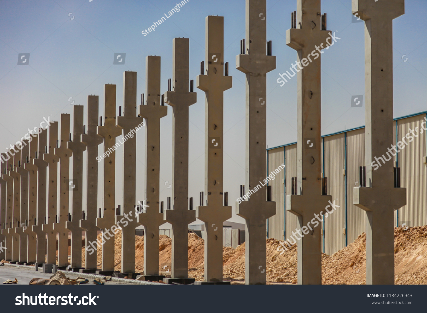 Construction Site Precast Concrete Columns Stock Photo 1184226943 ...