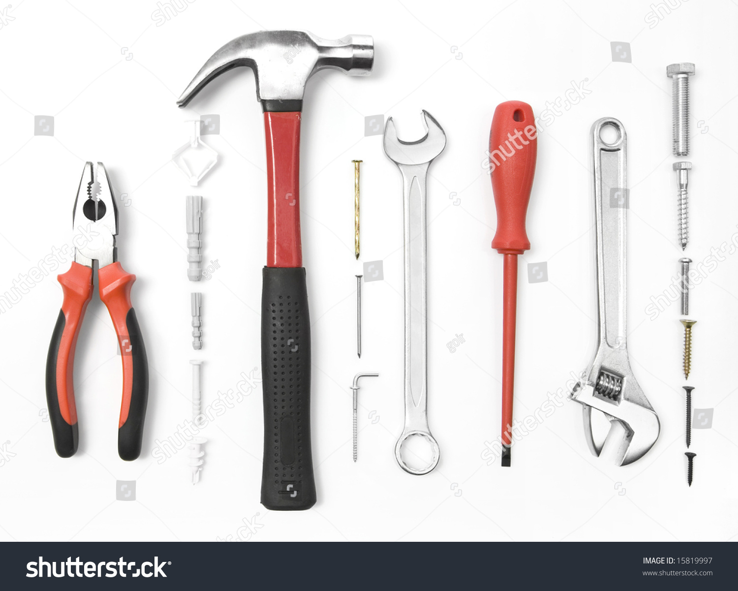 Construction Tools Isolated On White Stock Photo 15819997 : Shutterstock