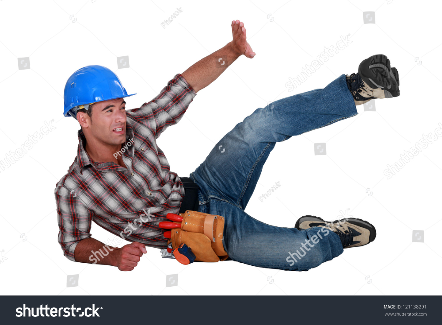 Construction Worker Accident Stock Photo (Edit Now) 121138291