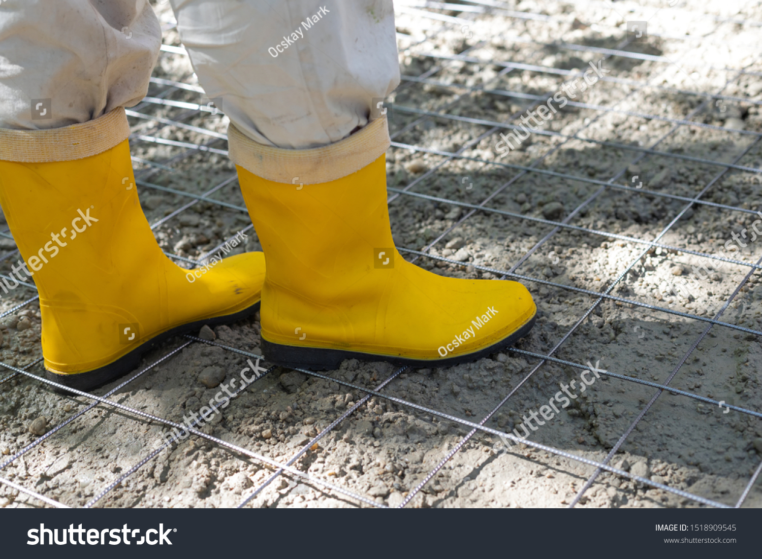 Construction Worker Yellow Rubber Boots 