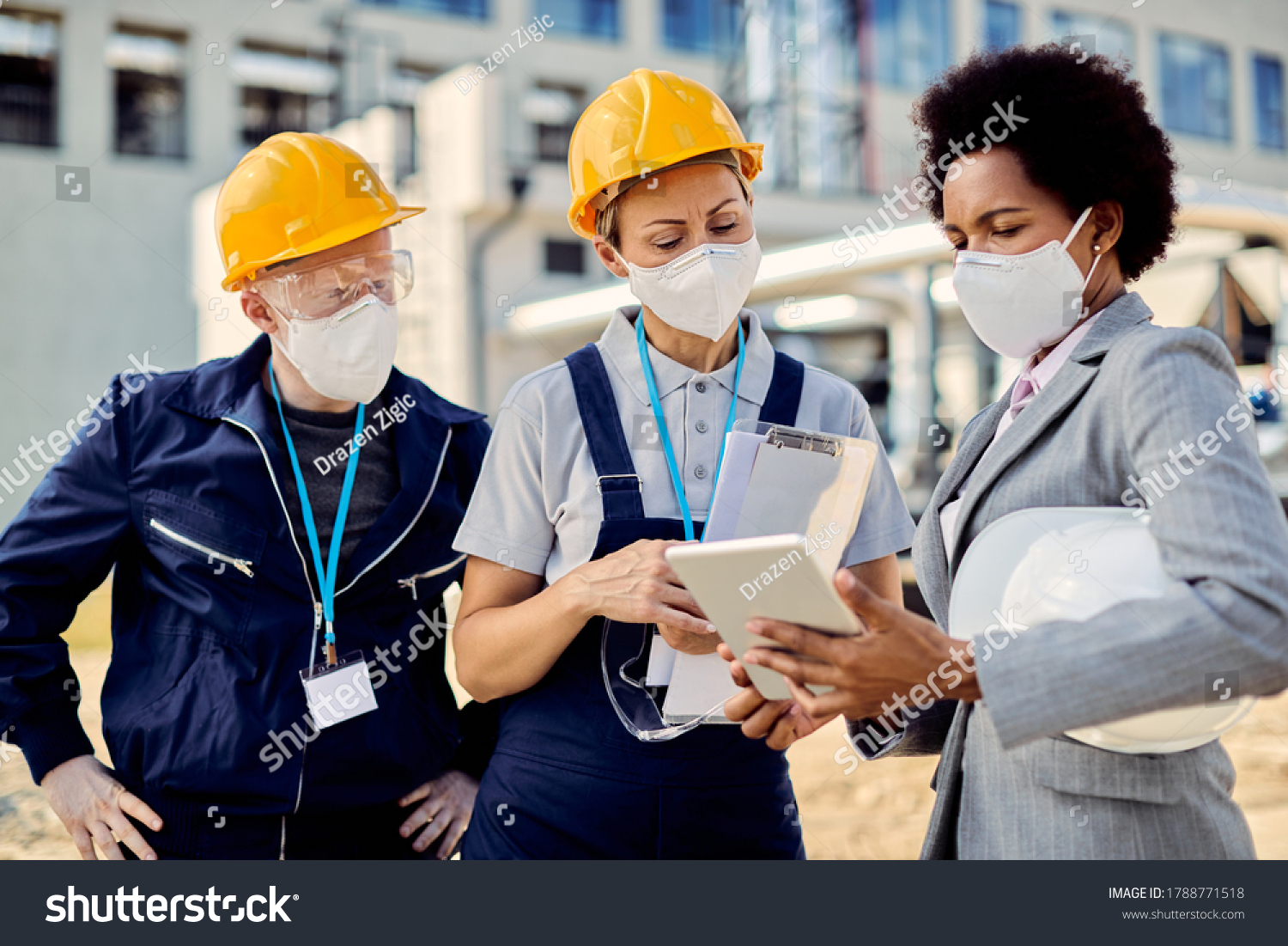 Construction Workers African American Civil Engineer Stock Photo ...