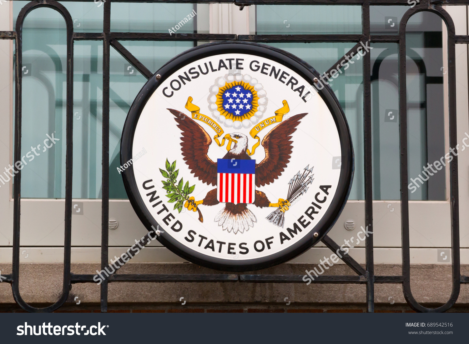 Consulate General United States Signplaque Consulate Stock Photo ...