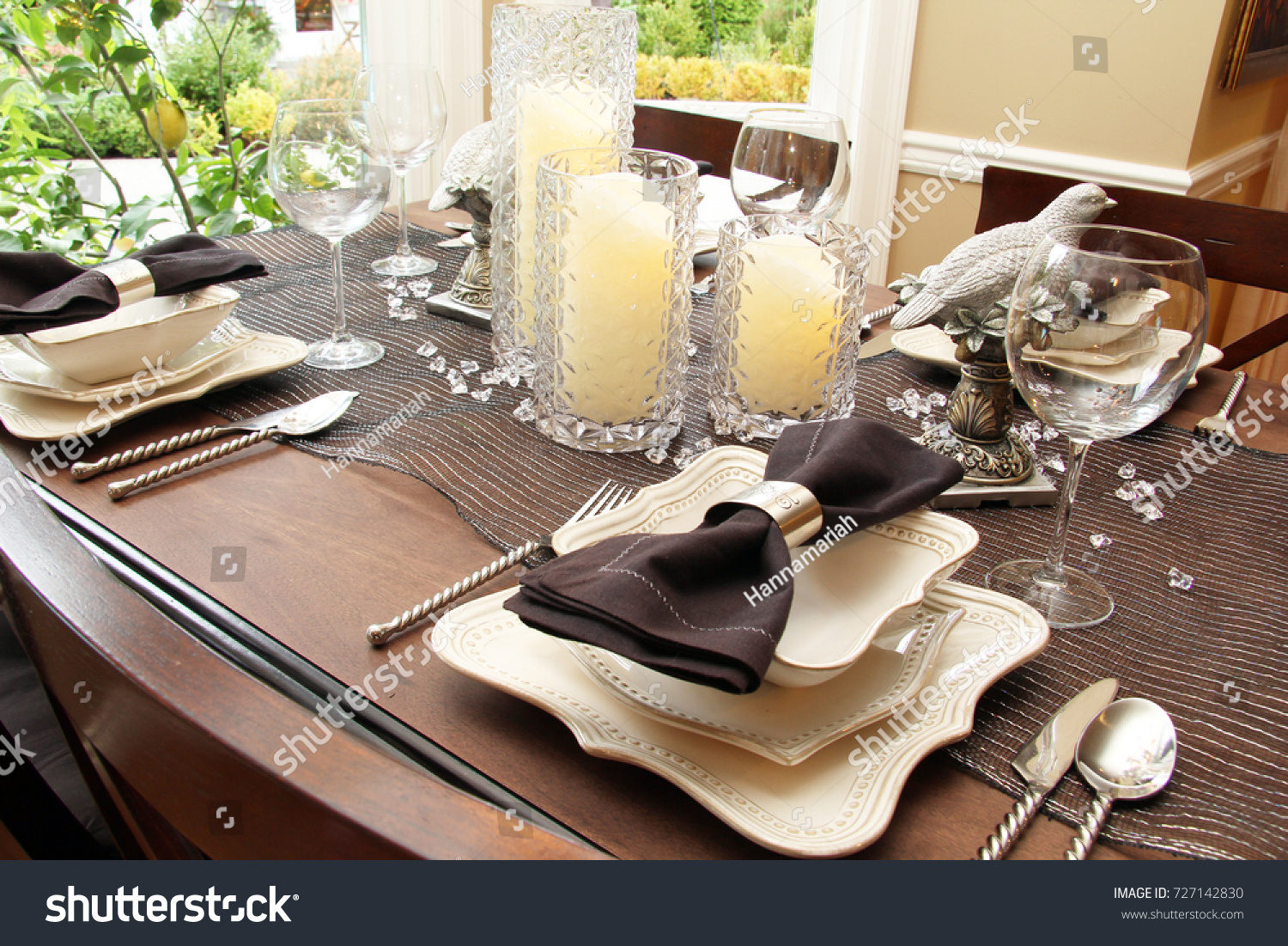 Contemporary Dining Room Table Set Christmas Stock Photo Edit Now 727142830