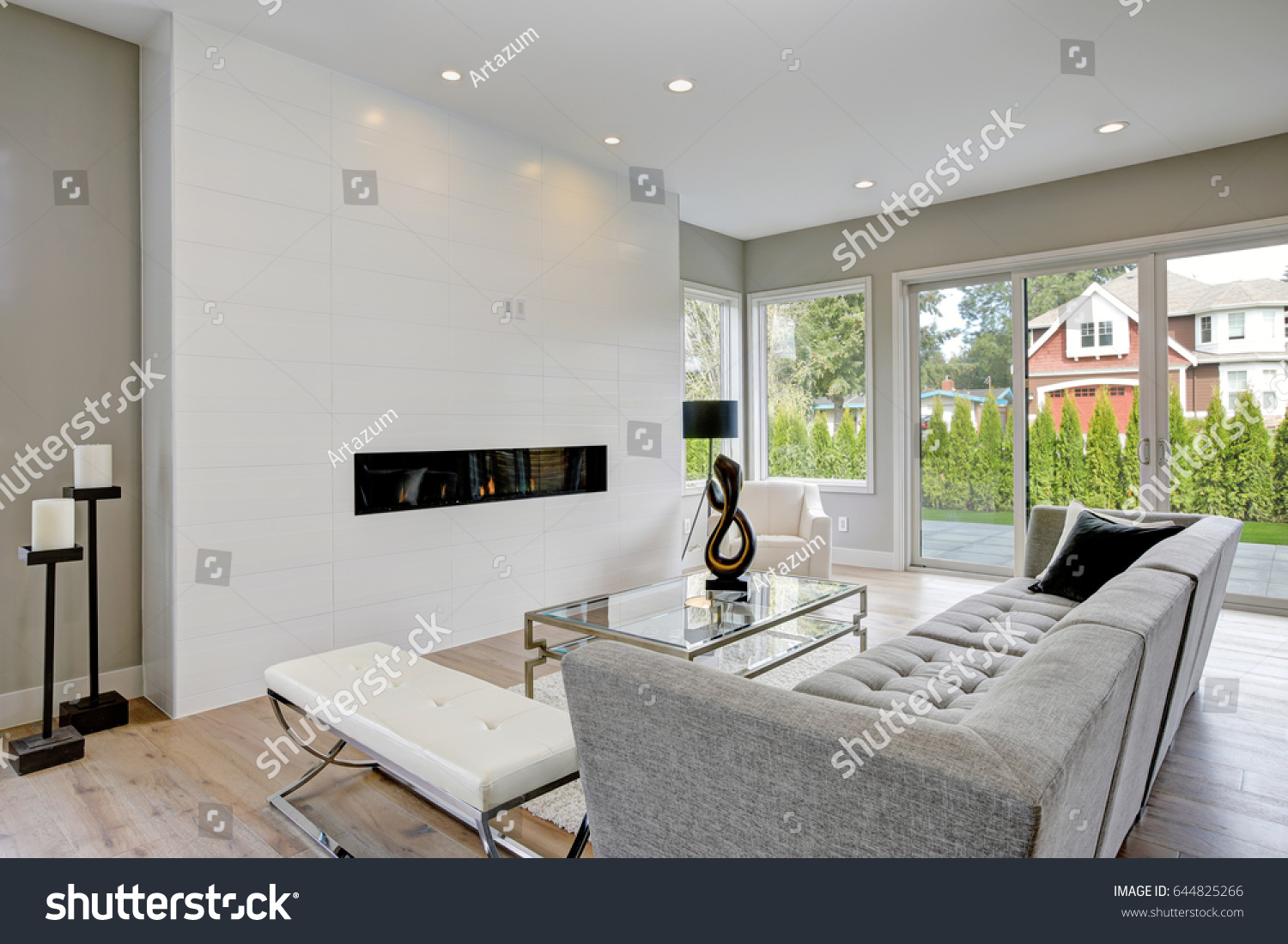 Contemporary Style Living Room Modern Gas Stock Photo Edit Now
