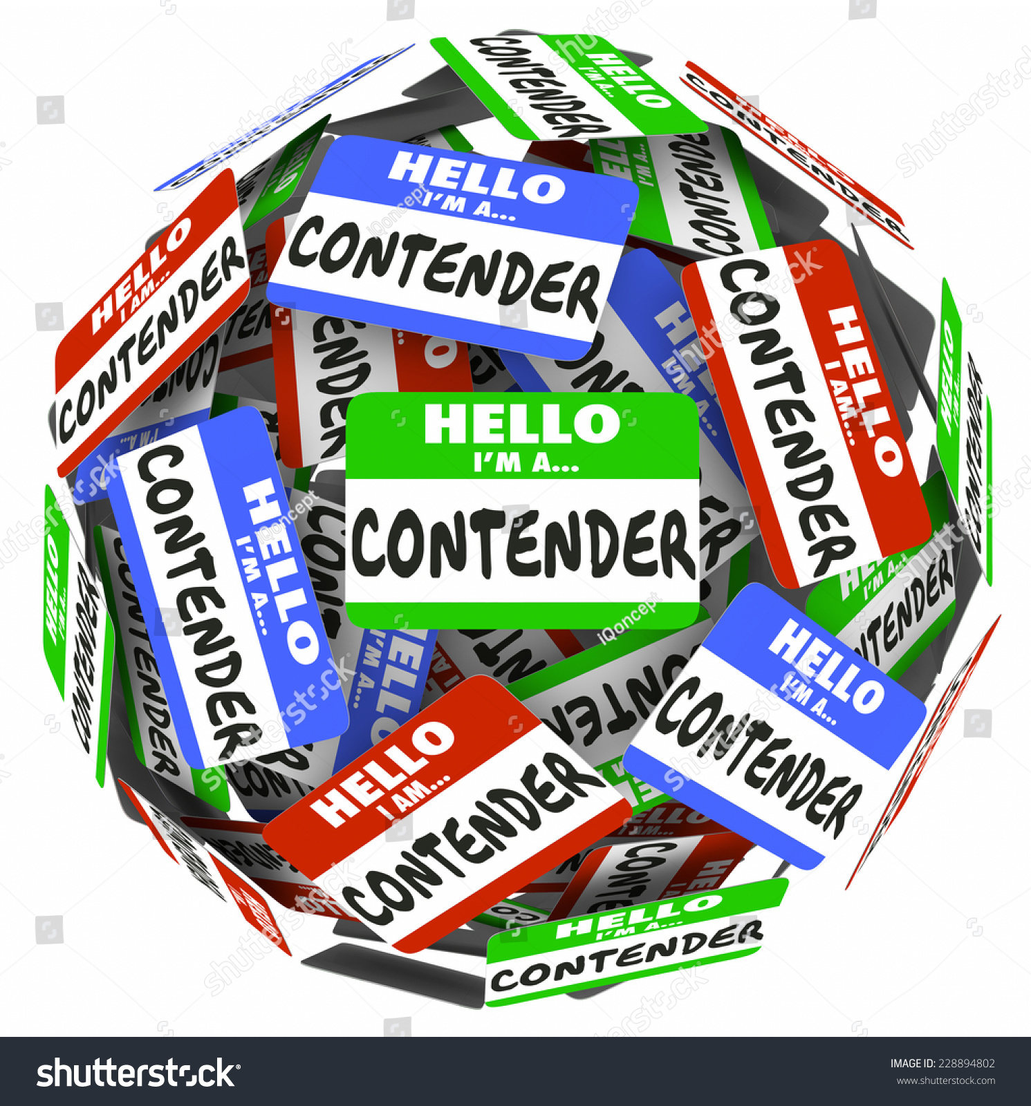 Contender Word On Name Badges Tags 库存插图 228894802 Shutterstock