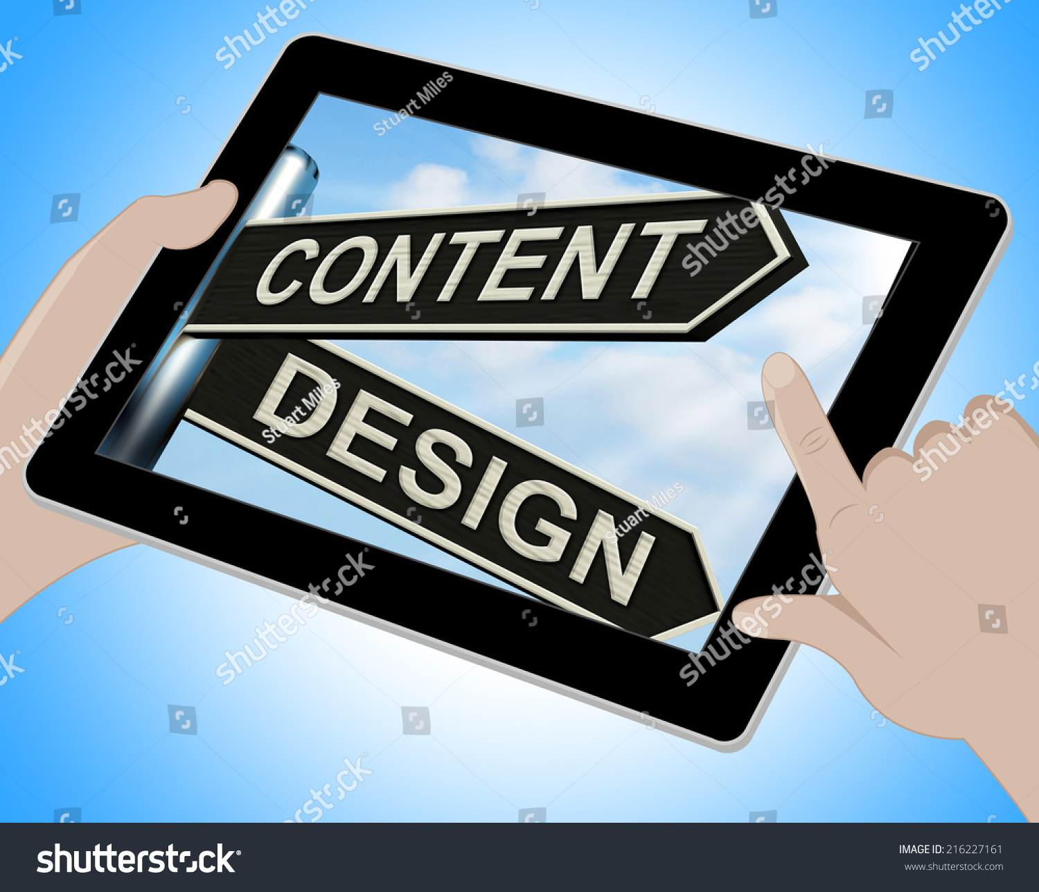 Content Design Tablet Meaning Message Graphics Stock Illustration
