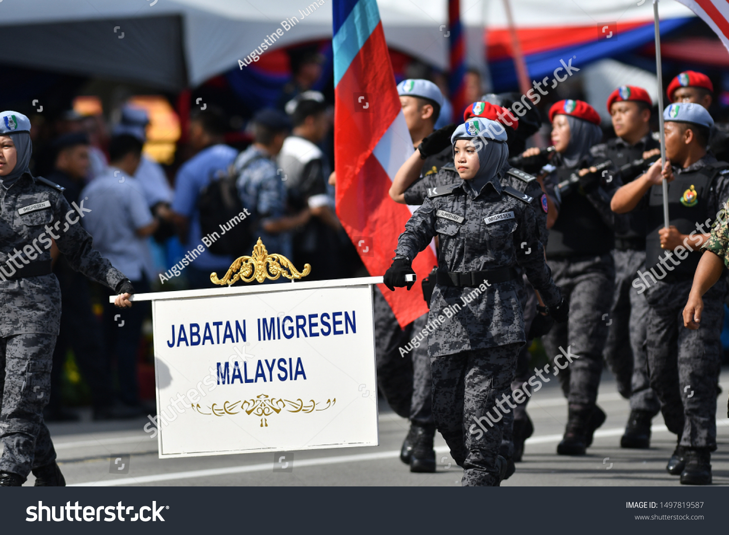 Contingent Immigration Department Malaysia Independence Day Stock 