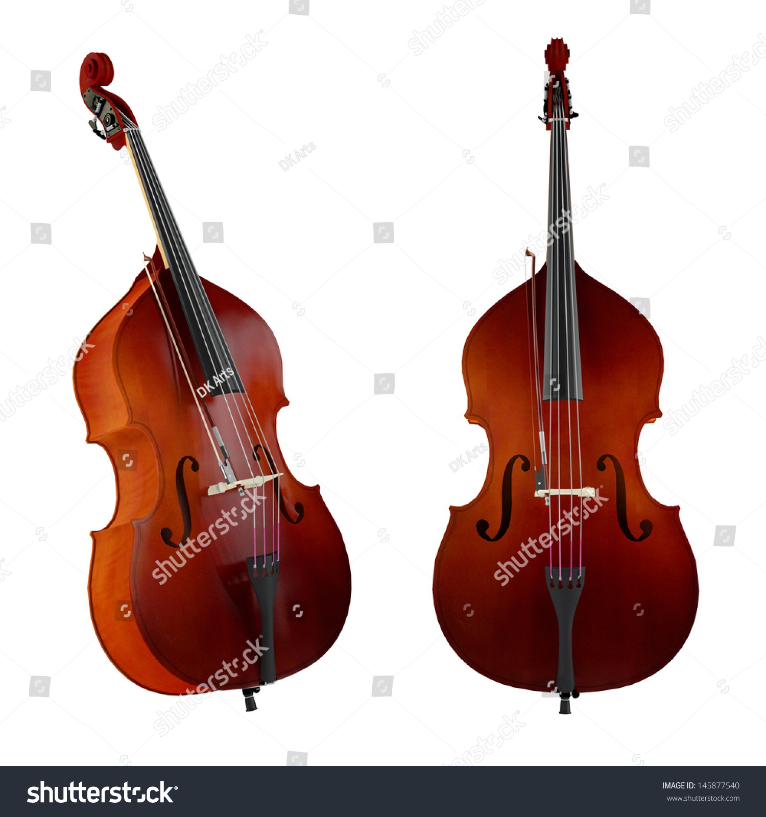 Contrabass, Double Bass. Classical Music Instrument Isolated. Two ...