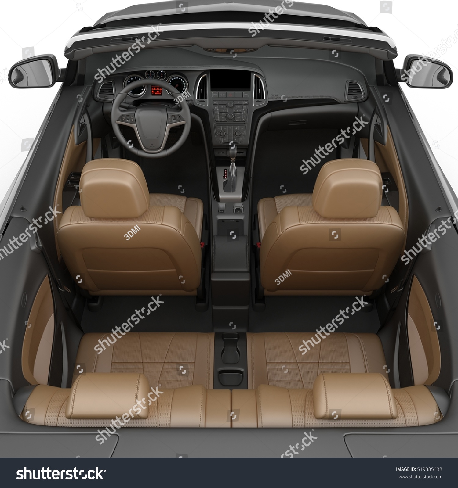 Convertible Sports Car Interior Isolated On Stock