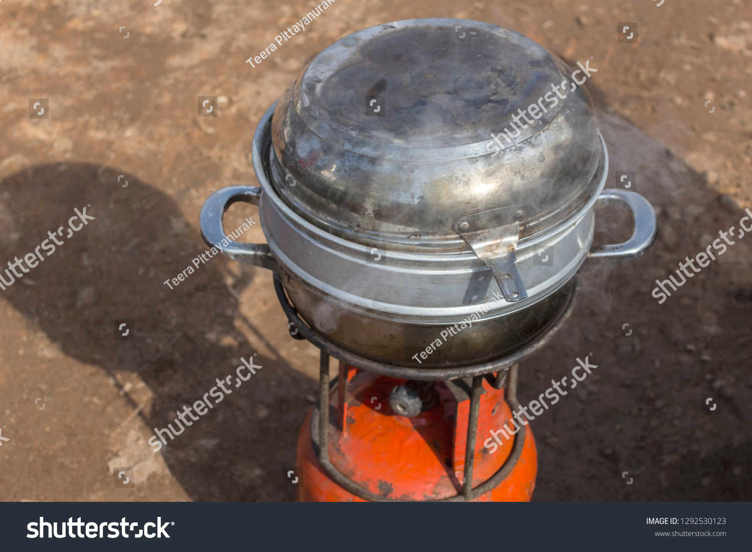 Cook Rice On Gas Stove During Stock Photo Edit Now 1292530123