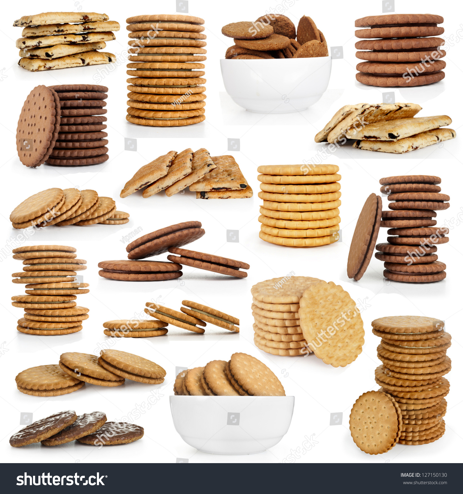 Cookies Collection On A White Background Stock Photo 127150130 ...