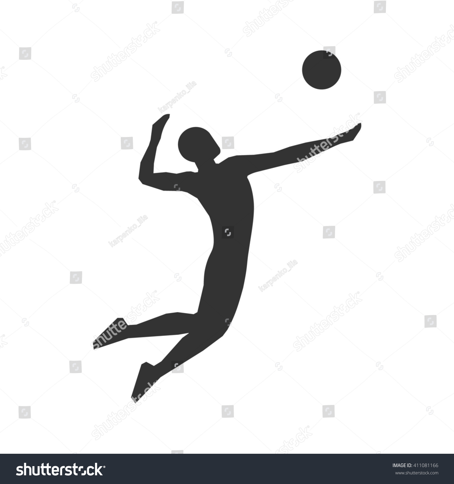 Cool Black Volleyball Icon Volleyball Players Stock Illustration ...