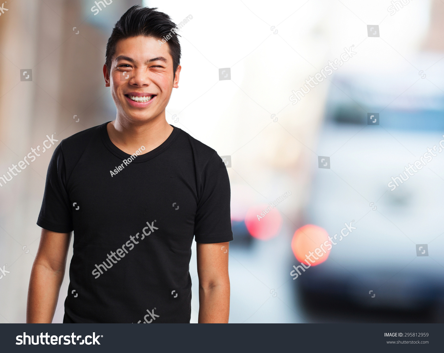 Cool Chinese Man Smiling Stock Photo (Edit Now) 295812959