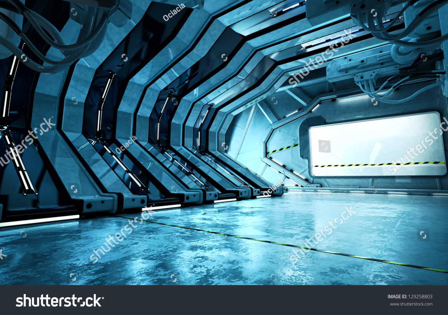 L'épopée spatiale du Papillon Stock-photo-cool-corridor-in-spaceship-d-render-futuristic-hall-129258803