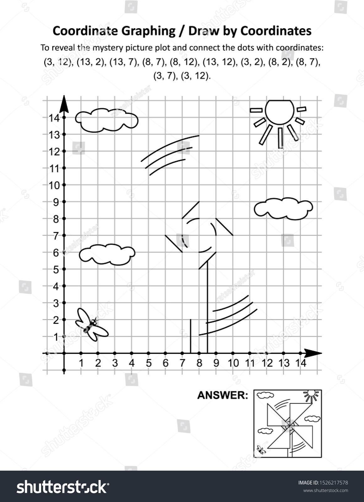 Coordinate Graphing Draw By Coordinates Math Stock Illustration ...