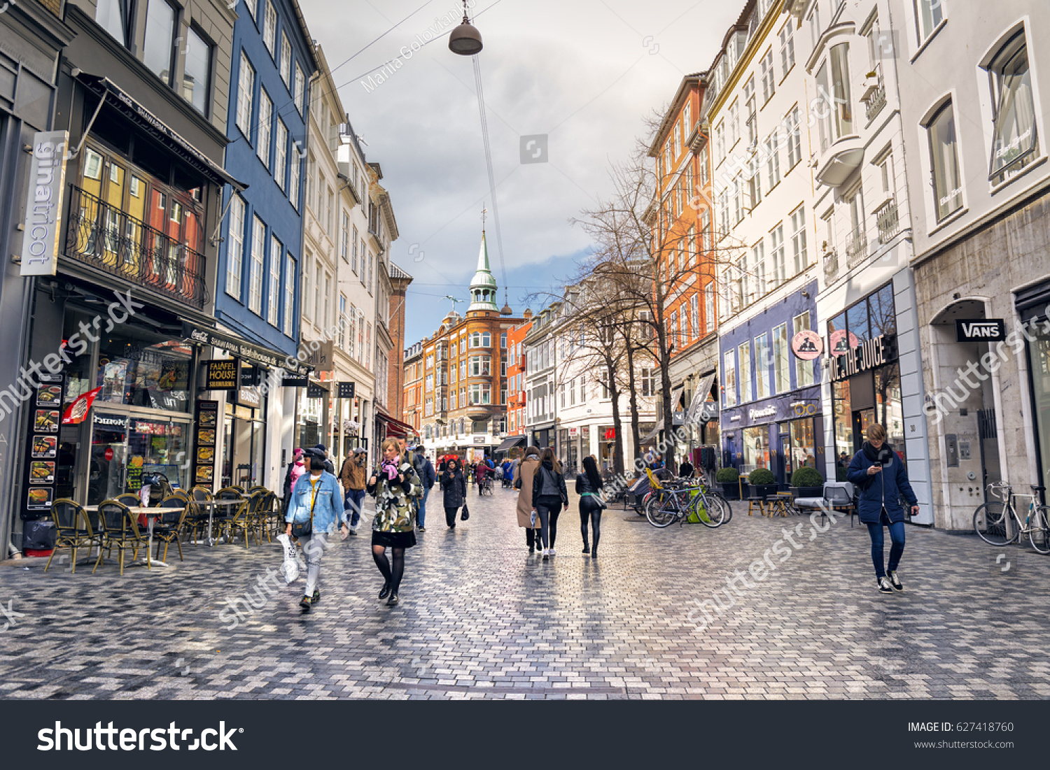 4 669 Central Copenhagen Images Stock Photos Vectors Shutterstock   Stock Photo Copenhagen Denmark April Streets Of Central Copenhagen 627418760 