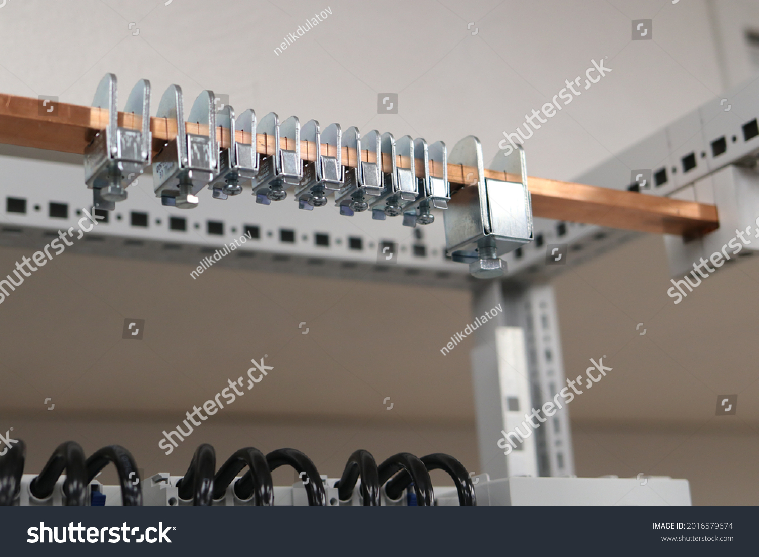 Copper Electric Busbars Organization Protective Grounding Stock Photo 2016579674 Shutterstock