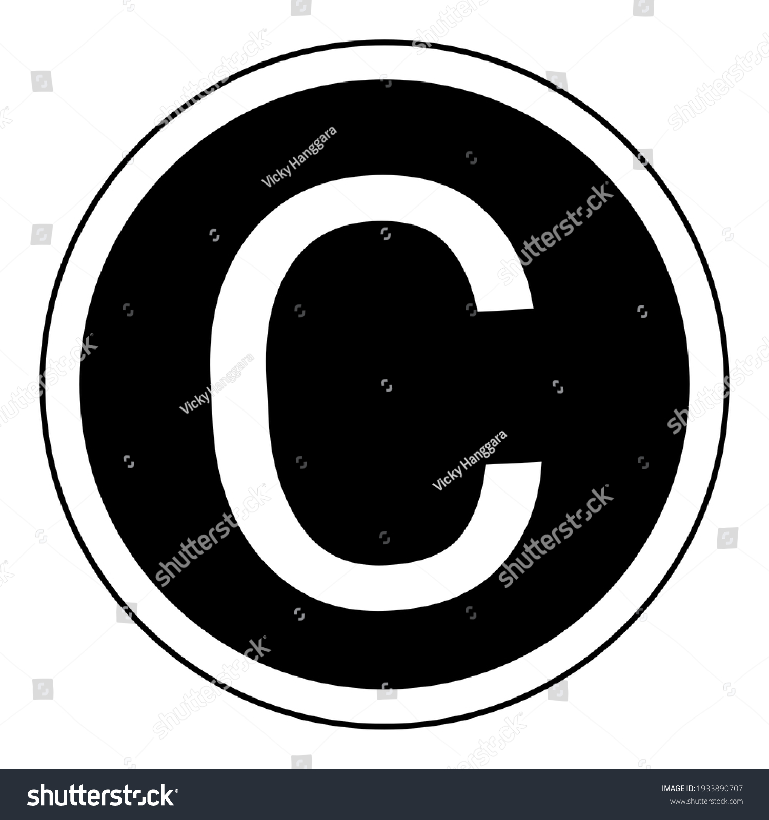 Copyright Logo Black White Stock Illustration 1933890707