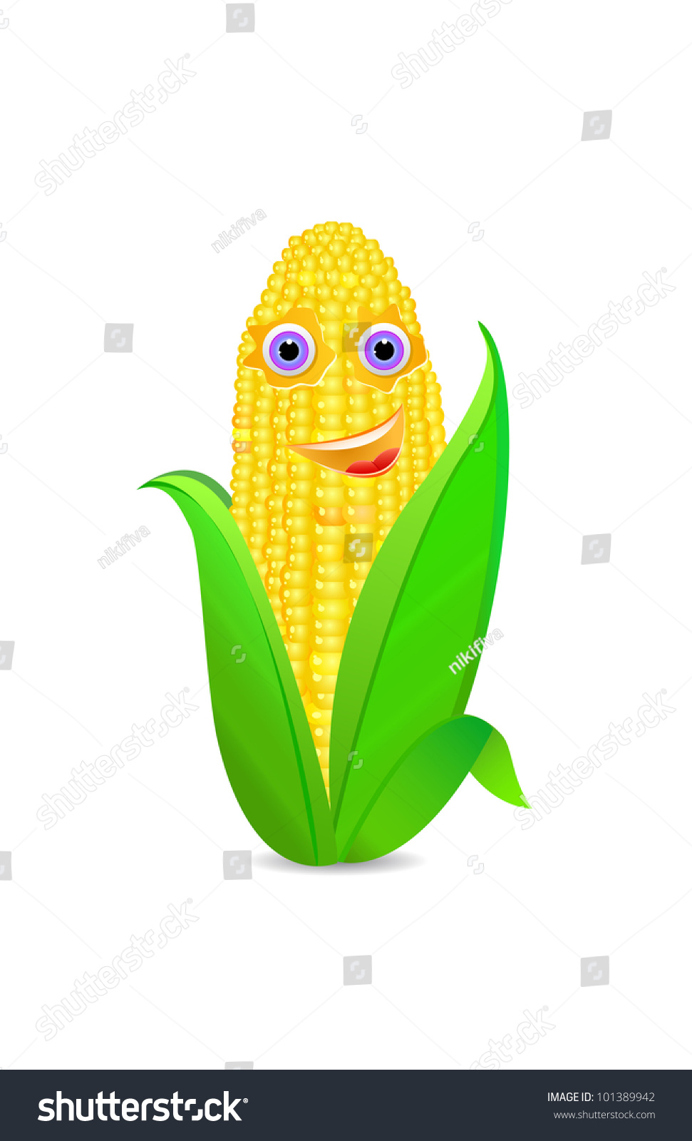 Corn Eyes Smile Icon Isolated On Stock Illustration 101389942 ...