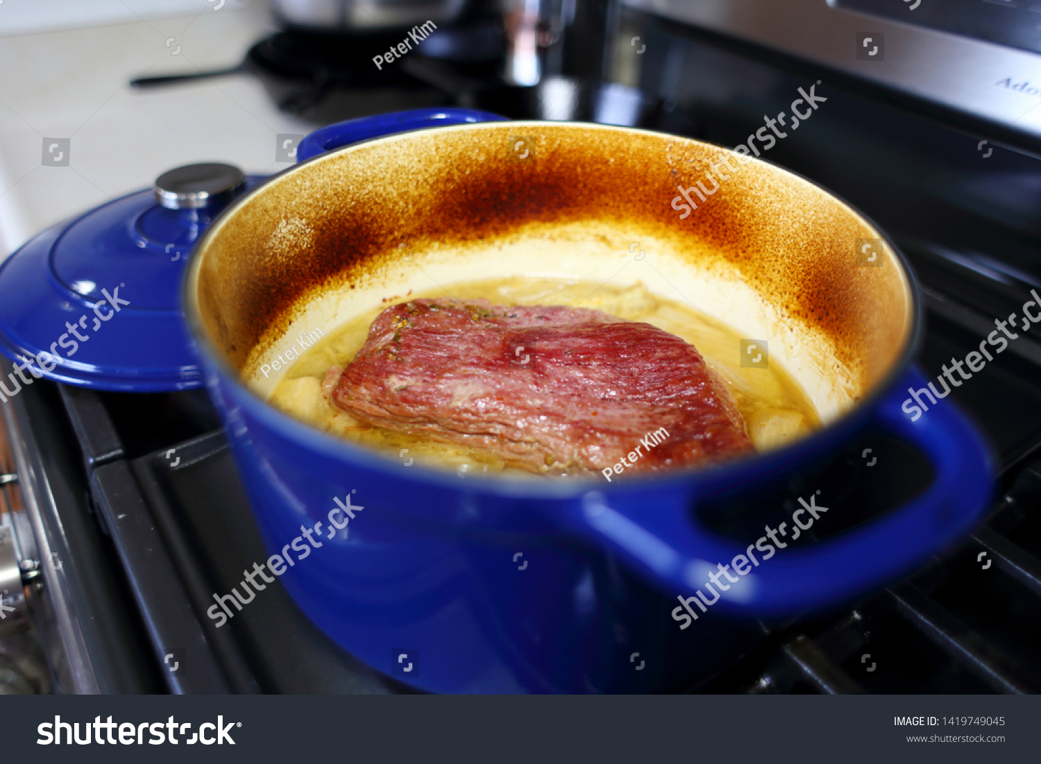 Corned Beef Brisket Cooked Dutch Oven Stock Photo Edit Now 1419749045