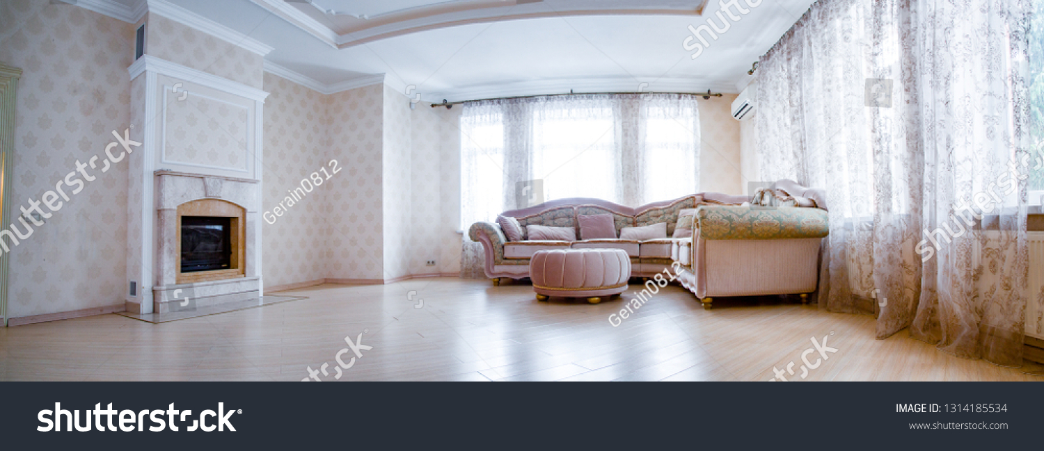 Corner Very Modern Living Room Fireplace Stock Photo Edit Now