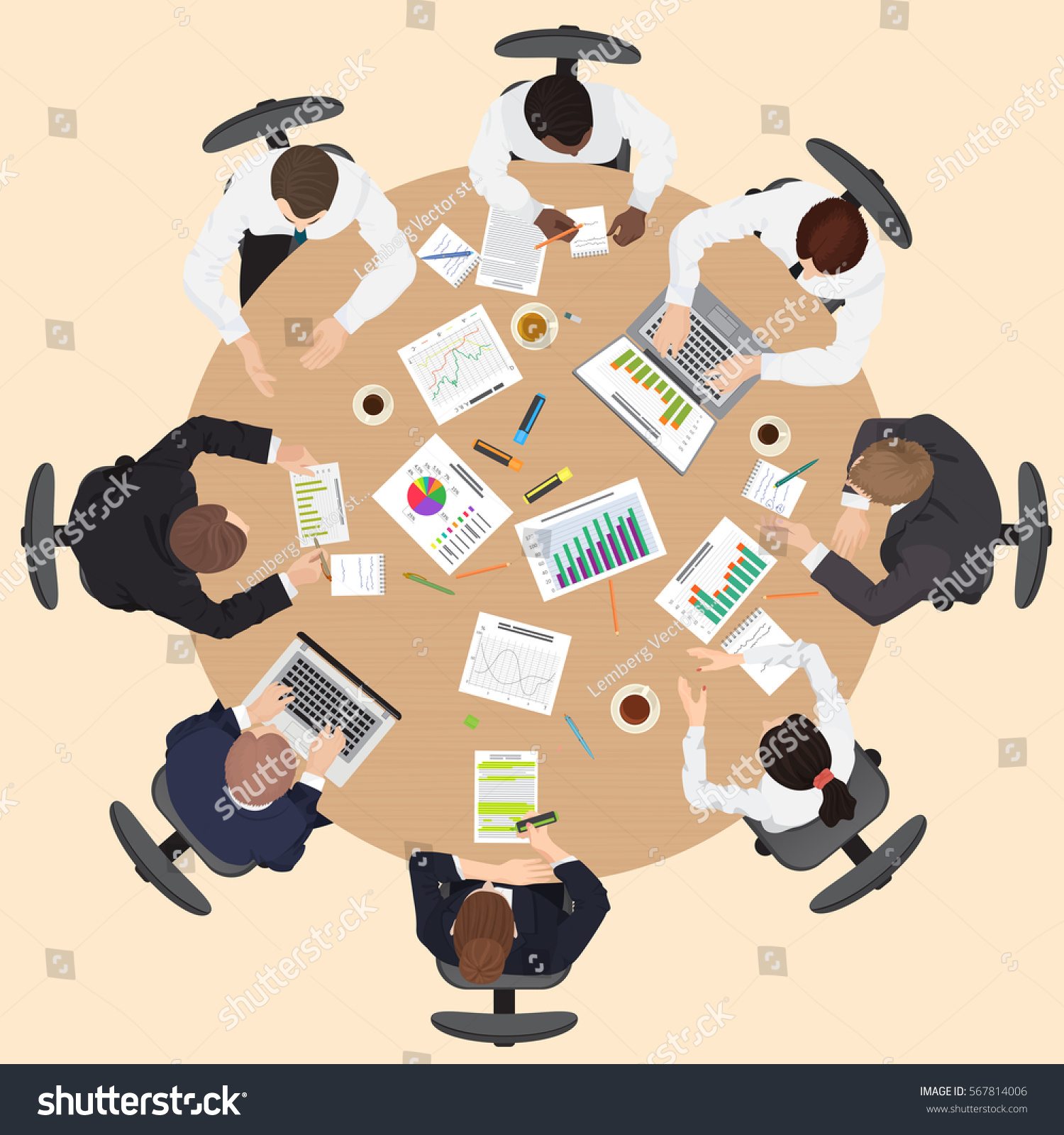 Corporate Business Management Teamwork Meeting Brainstorming Stock ...