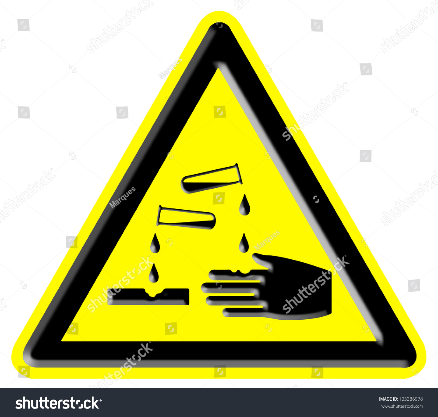 Corrosive Warning Sign Stock Photo 105386978 : Shutterstock