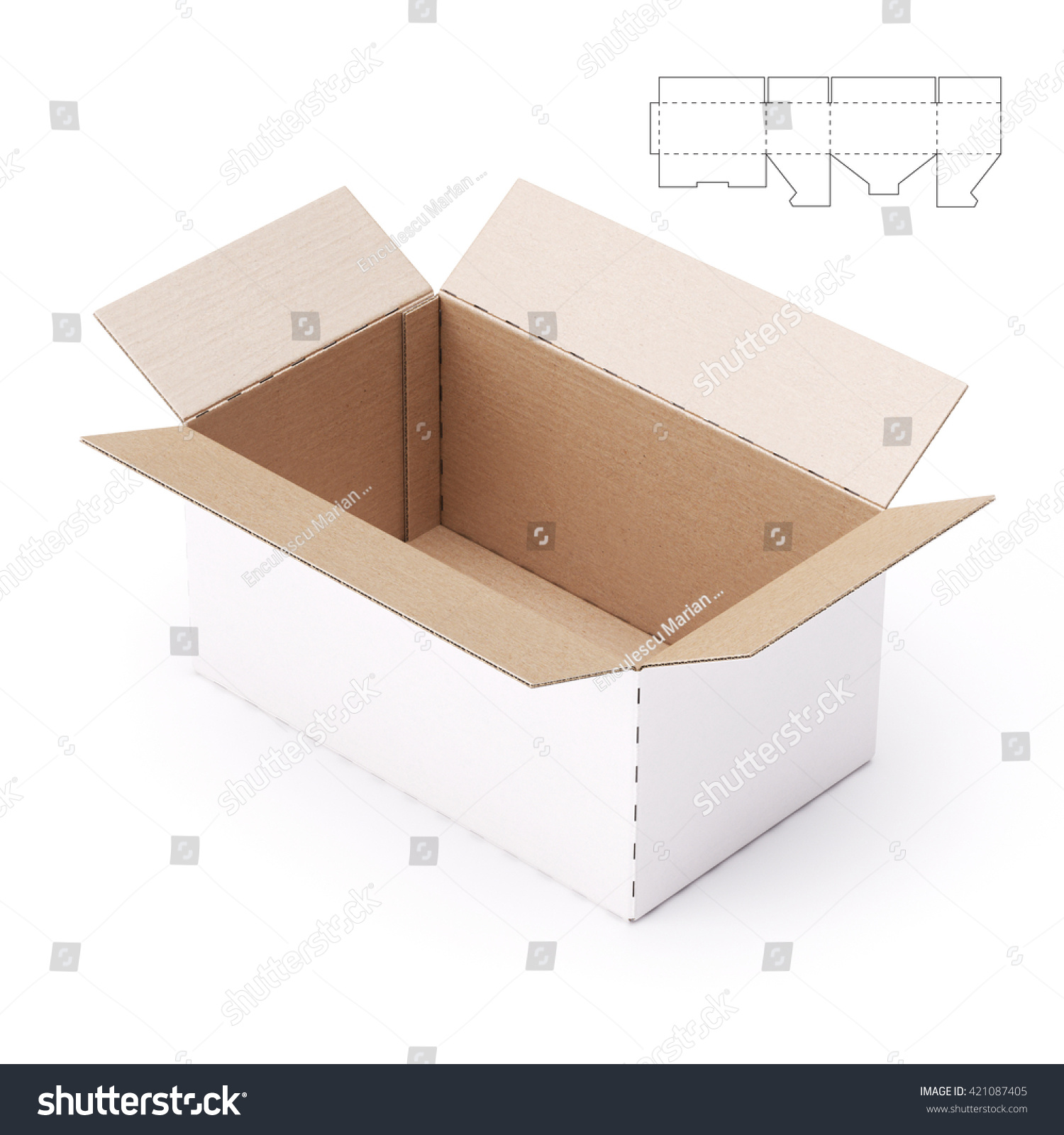 Corrugated Cardboard Box 3d Render Illustration - 421087405 : Shutterstock