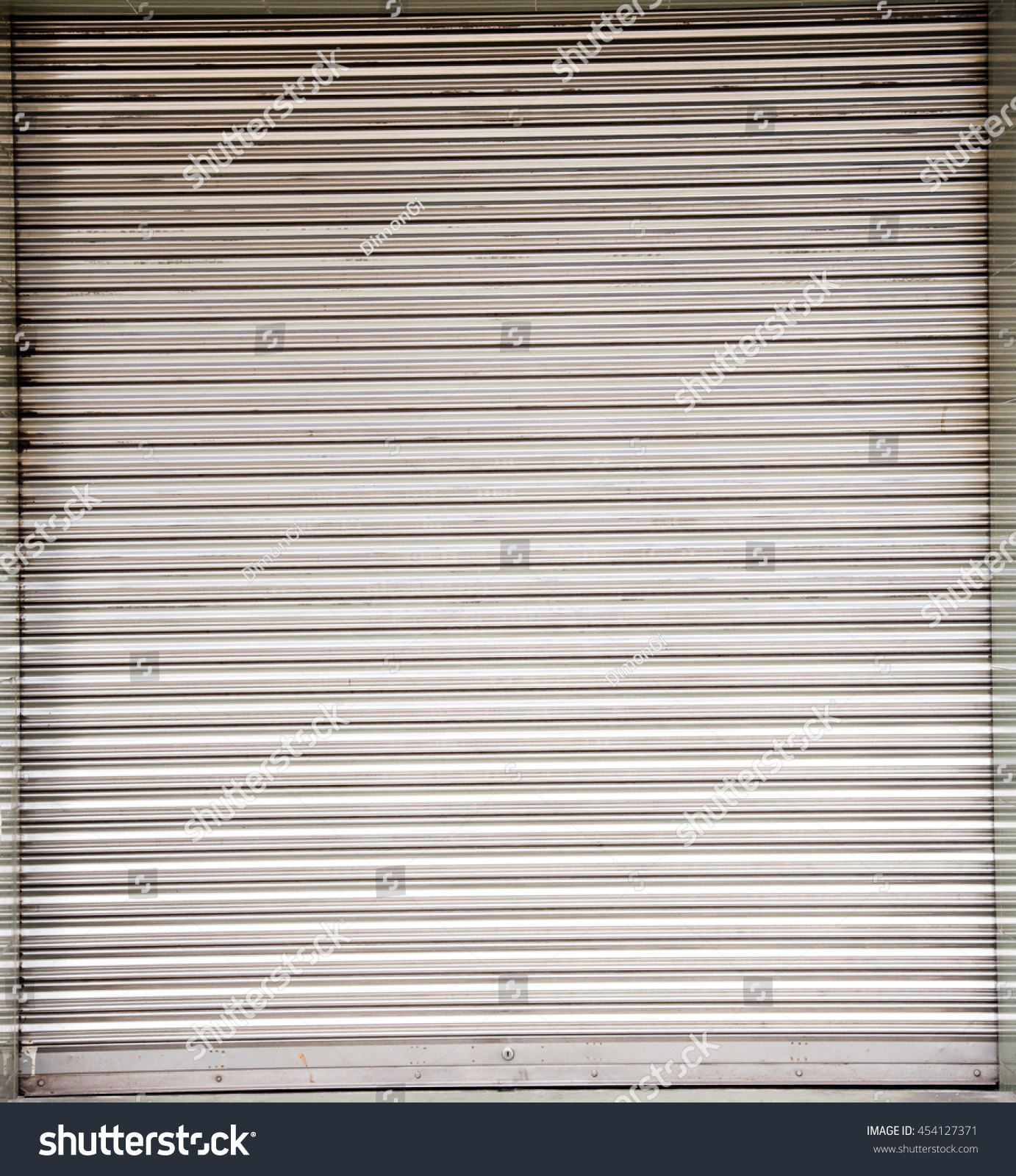 Corrugated Metal Sheetwhite Slide Door Roller Stock Photo