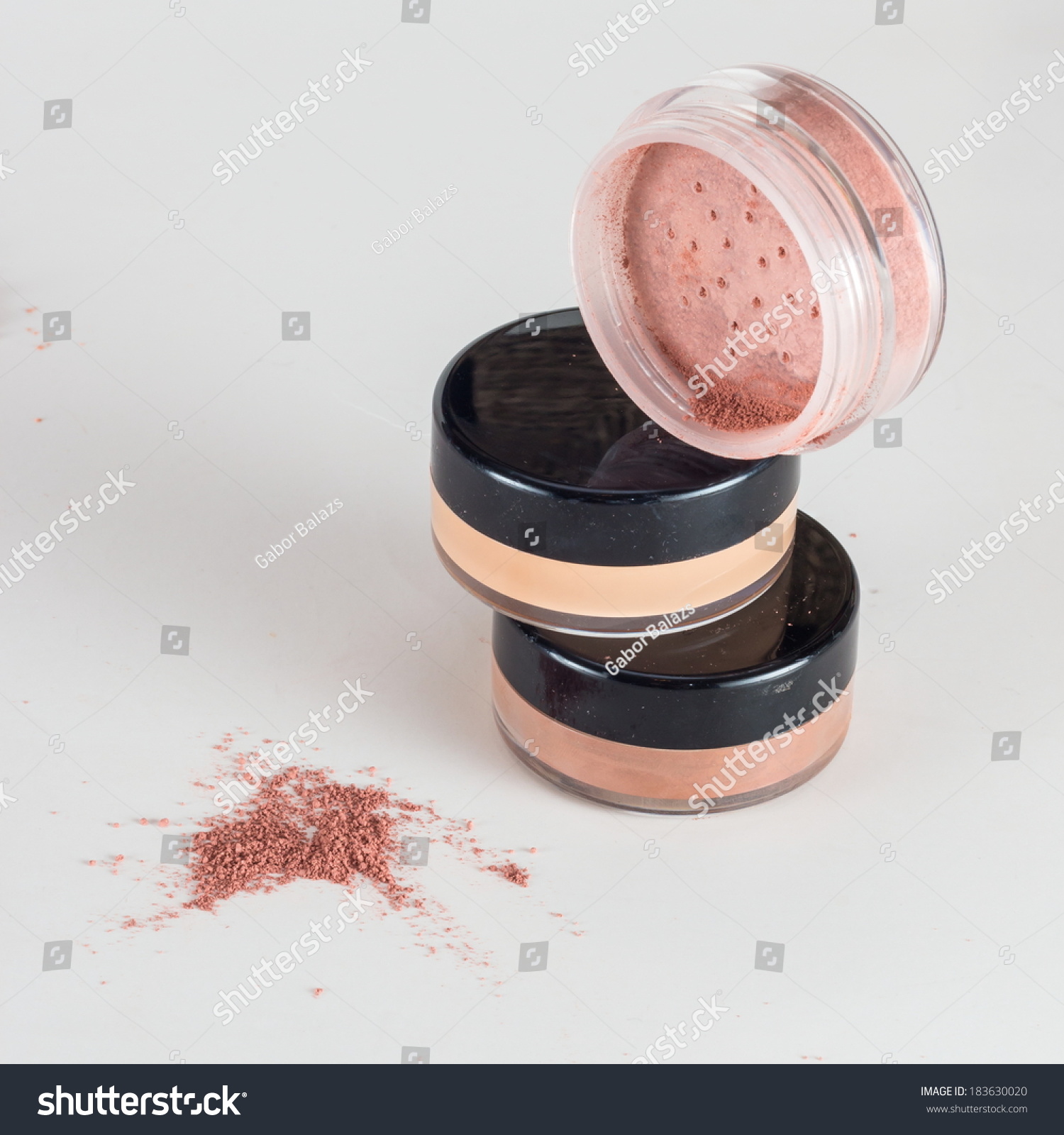 Cosmetics Powder Foundation Makeup Containers Stock Photo Edit Now 183630020