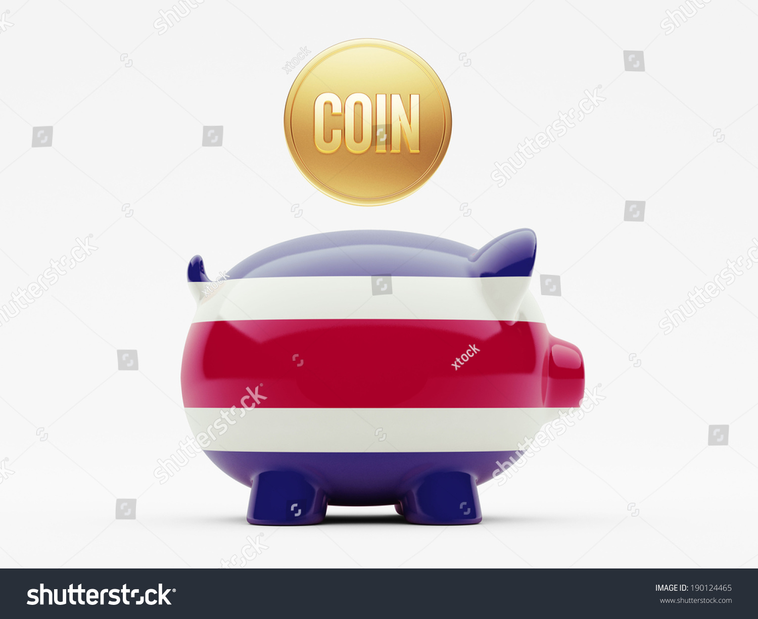 Costa Rica High Resolution Coin Concept Stock Illustration 190124465