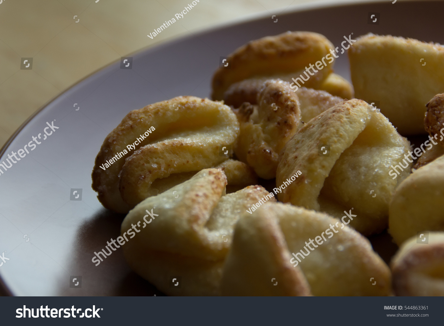 Cottage Cheese Biscuits Sugar Coating On Royalty Free Stock Image