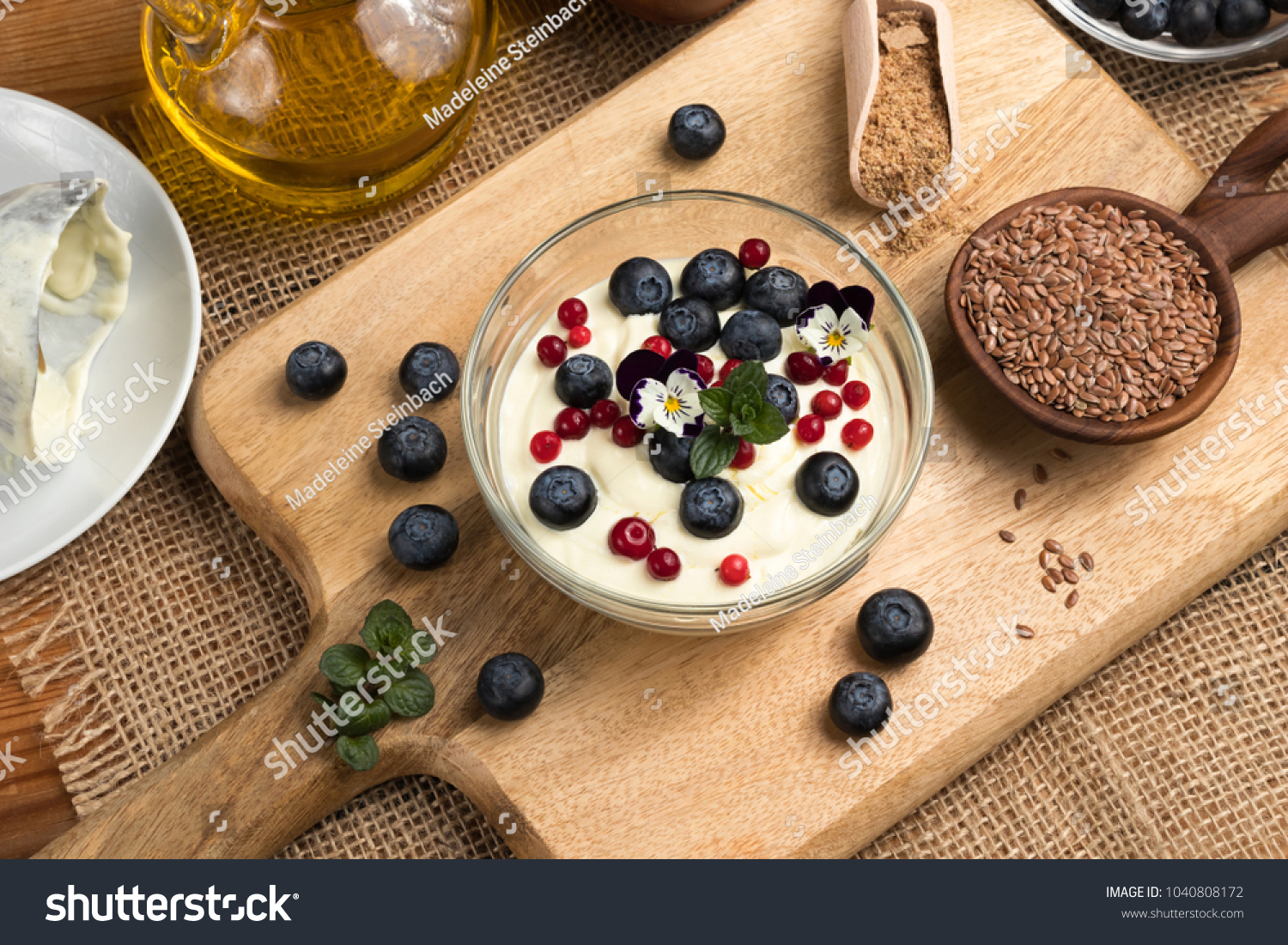 Cottage Cheese Blended Flax Seed Oil Stock Photo Edit Now 1040808172