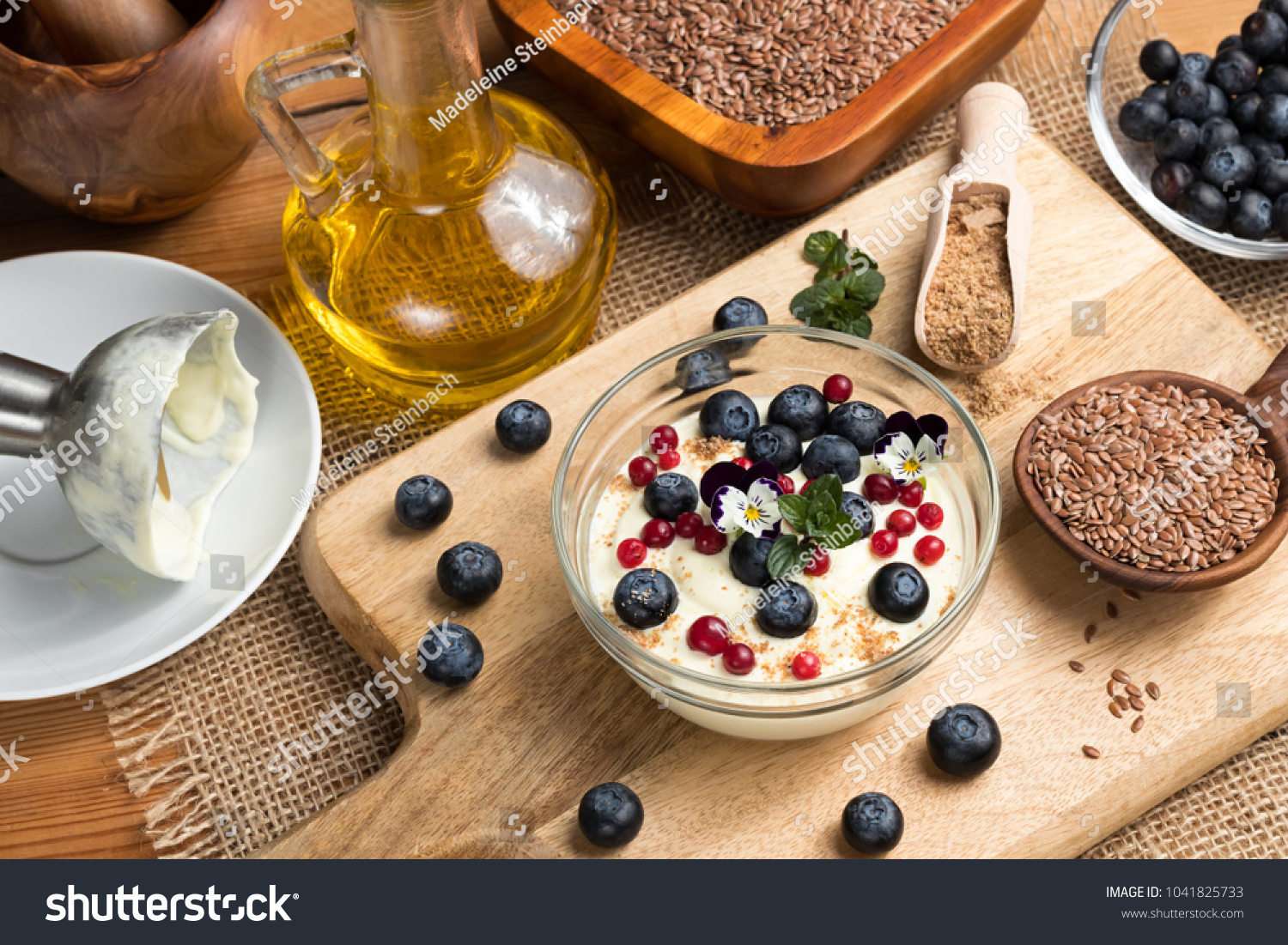 Cottage Cheese Blended Flax Seed Oil Stock Photo Edit Now 1041825733