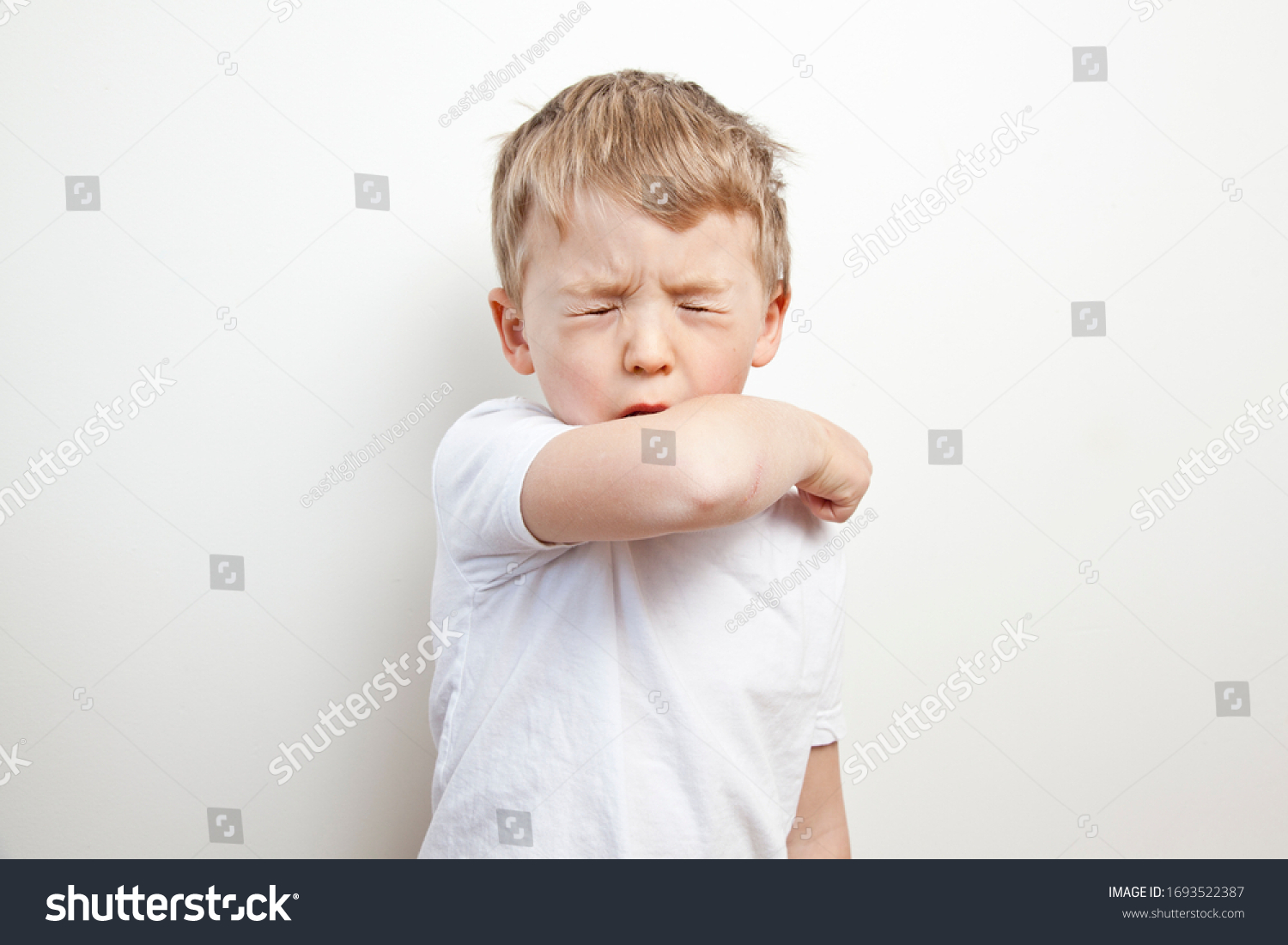 Cough Elbow Prevention Barrier Gestures Curb Stock Photo (Edit Now ...