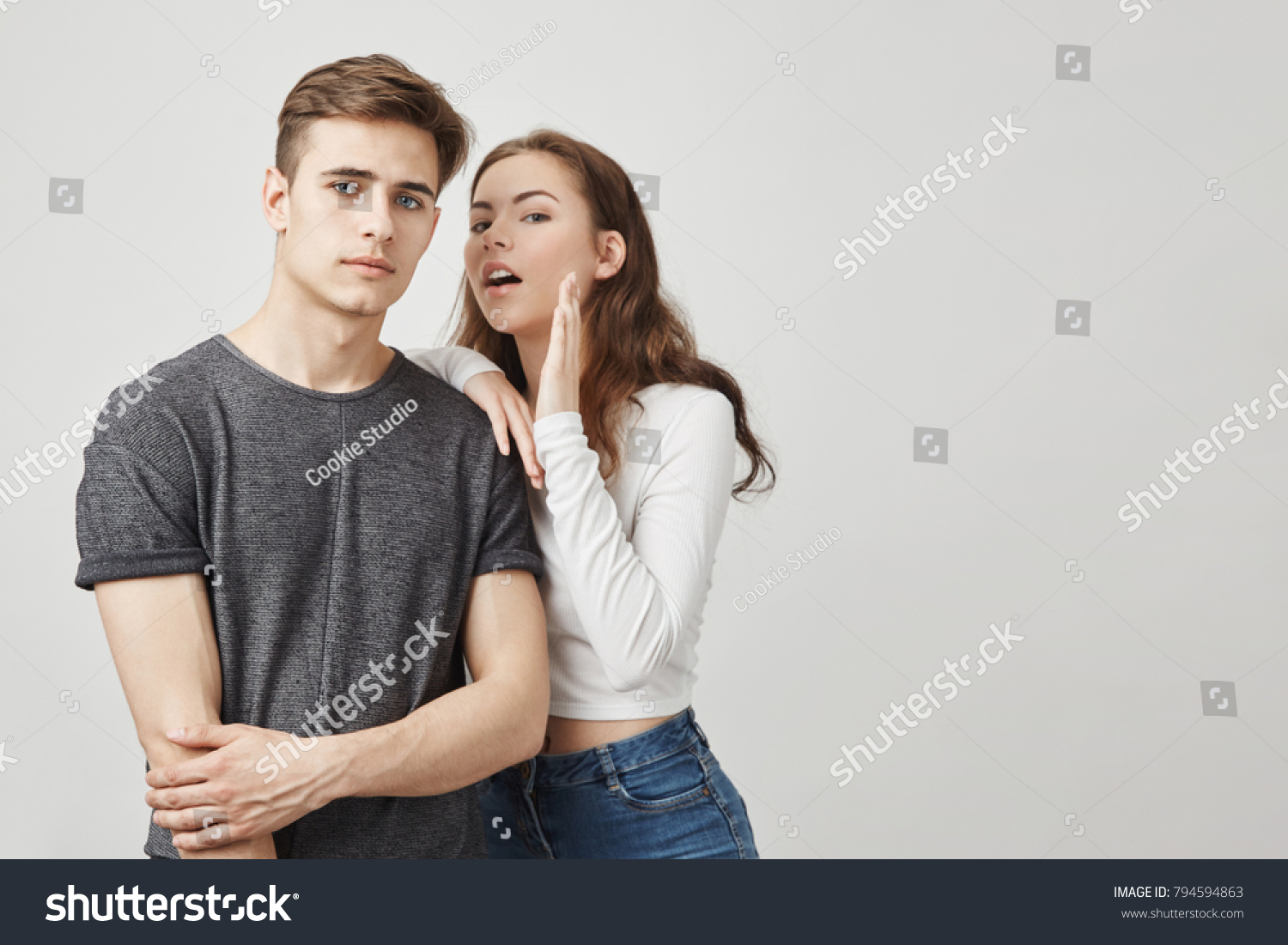 Couple Gossip Concept Guy Dating Her库存照片794594863 Shutterstock