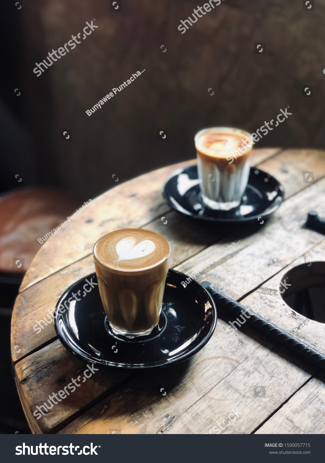 Couple Coffee Piccolo Latte Dirty Coffee Stock Photo Edit Now 1590057715
