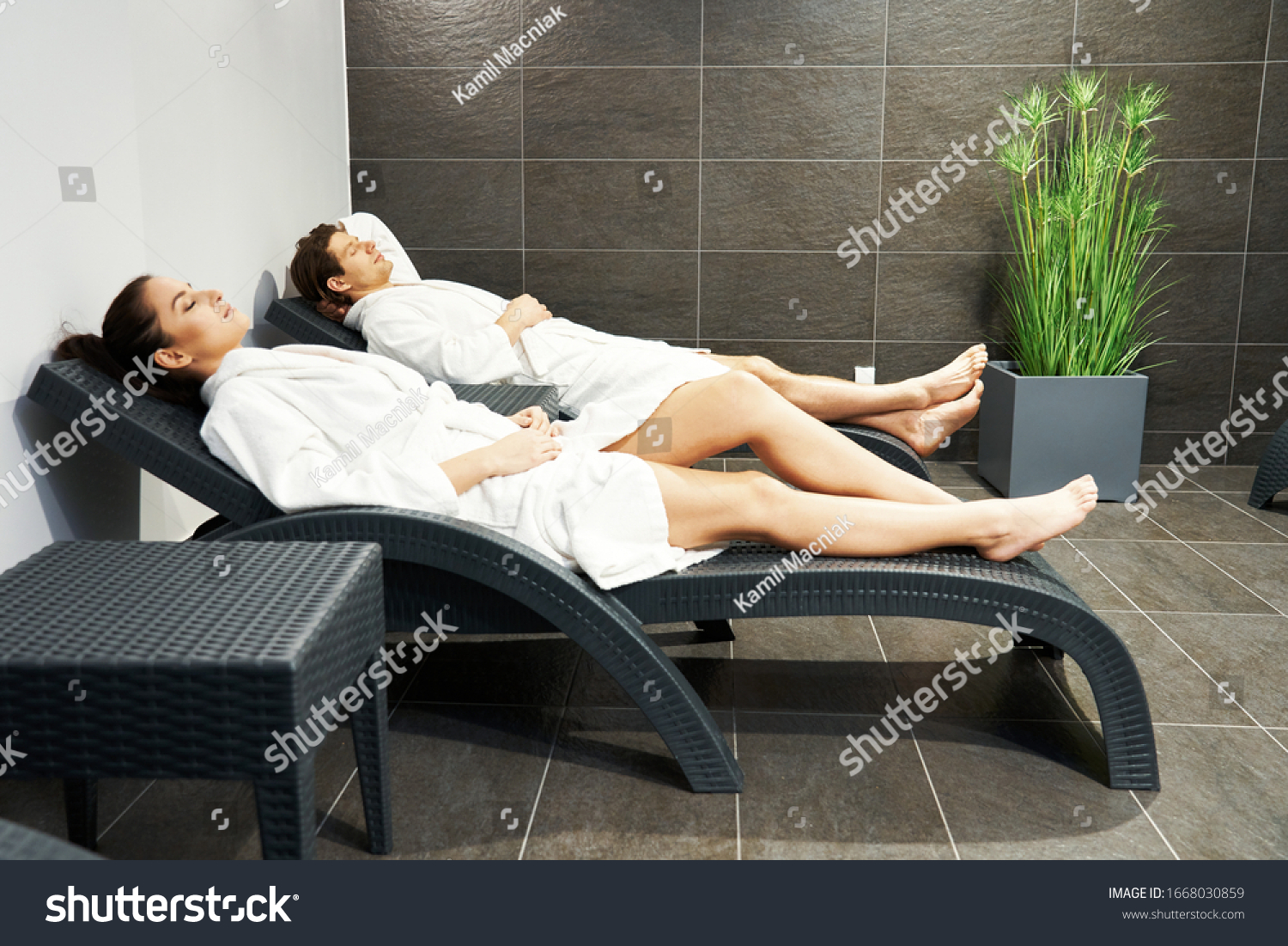Couple Enjoying Weekend Spa Stock Photo (Edit Now) 1668030859