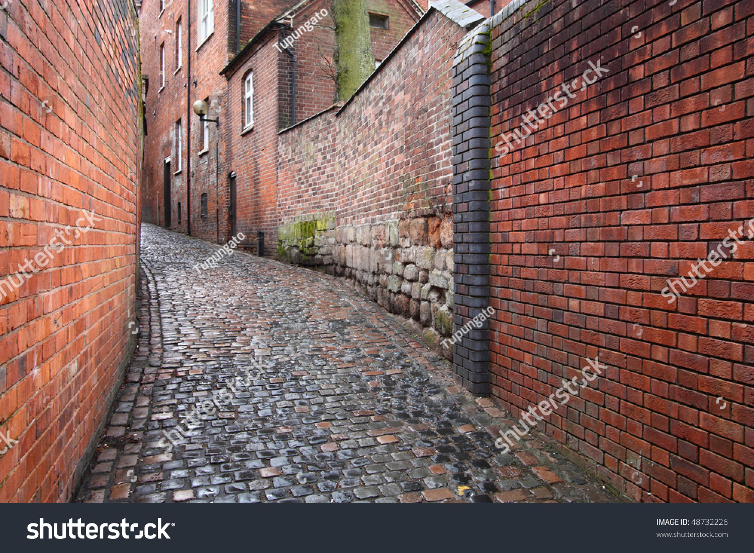 Coventry In West Midlands, England. Old Town Cobbled Street. Stock ...