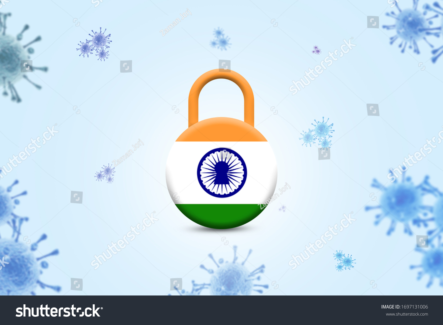 Covid19 Pandemic 3d India Lockdown Quarantine Stock Illustration ...