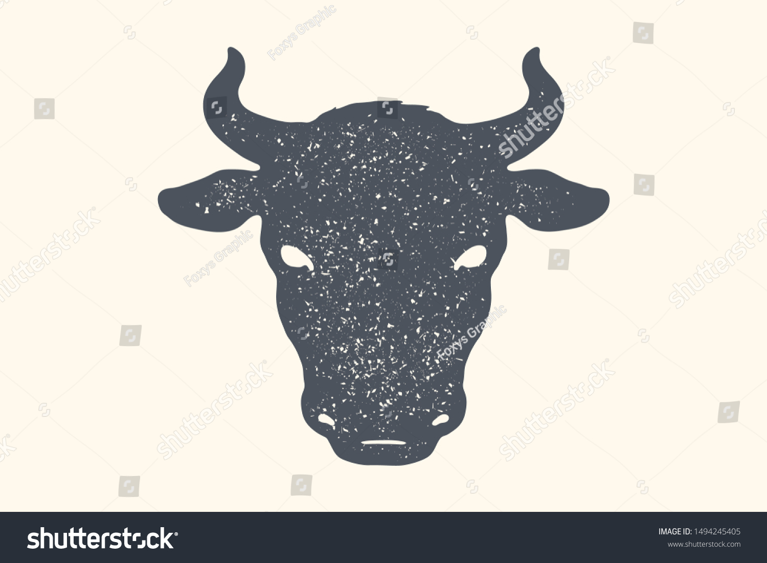 牛 牛 レトロなビンテージ印刷 ポスター バナー 肉屋の黒と白のシルエット牛の頭 シルエット牛の頭 肉のテーマ イラスト のイラスト素材