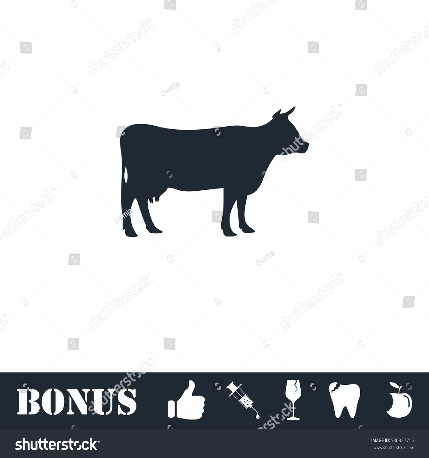 Cow Icon Flat Simple Illustration Symbol Stock Illustration Cow Icon Flat Simple Illustration Symbol Stock Illustration
