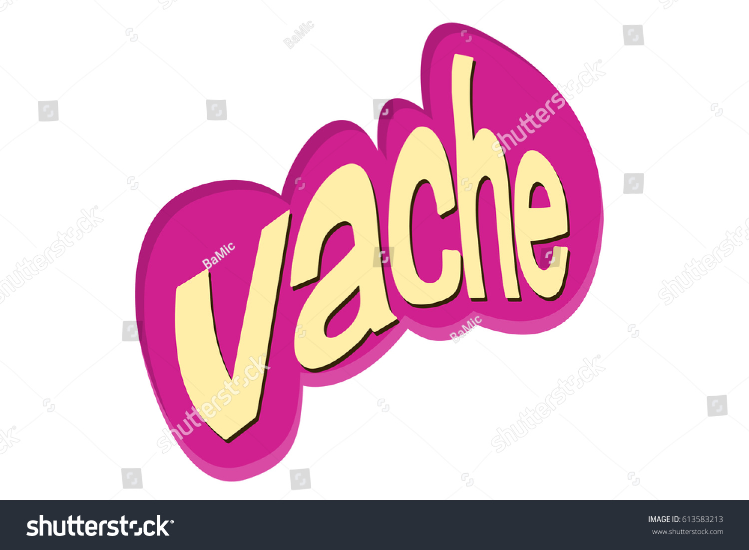 Stock Photo Cow In French Funny Letters 613583213 