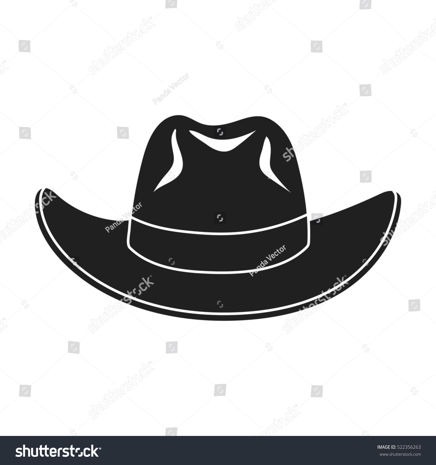 Cowboy Hat Icon In Black Style Isolated On White Background. Hats ...